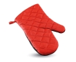 Practical cotton oven glove with a rubberized side colour red