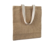 Affordable jute bag with cotton handles colour beige
