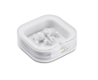 Earphones with silicone cable in box colour white