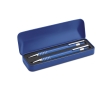 Retractable ballpoint pen, blue ink and mechanical pencil set colour blue