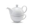 Original set of teapot top, and cup bottom, 400 ml colour white