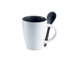 Cup with selectable interior colour and matching spoon colour black
