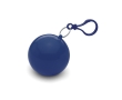 Transparent rain poncho in a plastic ball with a carabiner colour blue