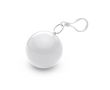 Transparent rain poncho in a plastic ball with a carabiner colour white