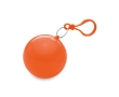 Transparent rain poncho in a plastic ball with a carabiner colour orange