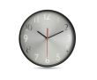 Attractive analogue wall clock made of aluminium and plastic colour black