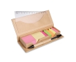Practical office set with ballpoint pen and sticky notes colour beige