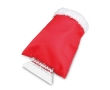 Ice scraper with sheep's wool glove colour red