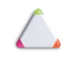 Fluorescent triangle highlighters with colourful corners colour white