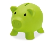 Piggy bank in many colours for saving, PVC colour lime