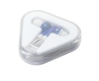 Affordable earphones with cable in a case colour blue