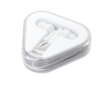 Affordable earphones with cable in a case colour white