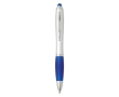 Ballpoint pen with stylus in different colours with blue ink colour blue