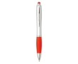 Ballpoint pen with stylus in different colours with blue ink colour red