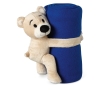 Fleece blanket with a teddy bear for children colour blue