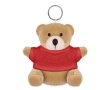 Keyring with teddy bear as a printable promotional gift colour red