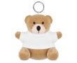 Keyring with teddy bear as a printable promotional gift colour white