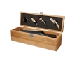 Elegant wine set made of bamboo, with 4 wine accessories colour wood