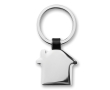 Elegant, shiny nickel keyring, house-shaped colour black