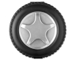 Fun tool set in the shape of a tire colour black