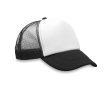 Cap with white front panel & 4 mesh panels colour black
