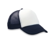 Cap with white front panel & 4 mesh panels colour blue