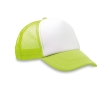 Cap with white front panel & 4 mesh panels colour neon green