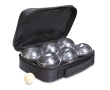 Boules game with metal balls in a bag for events colour black