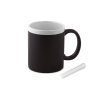 Ceramic chalkboard mug with chalk, 330 ml colour white