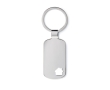 Metal keyring with house detail corner colour matt silver