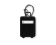 Plastic trolley shaped luggage tag with an address field colour black