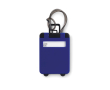 Plastic trolley shaped luggage tag with an address field colour royal blue