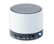 Round Bluetooth speaker with coloured LEDs colour white