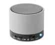 Round Bluetooth speaker with coloured LEDs colour matt silver