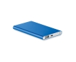 Flat power bank made of aluminium, 4,000 mAh colour royal blue