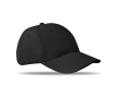 Cap with 6 panels and embroidered ventilation holes colour black