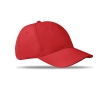Cap with 6 panels and embroidered ventilation holes colour red