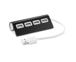USB hub, aluminium with 4 x USB 2.0 ports, cable length 14.5 cm colour black