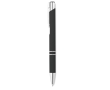 Metal ballpoint pen with rubberized surface and blue ink colour black