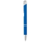 Metal ballpoint pen with rubberized surface and blue ink colour royal blue