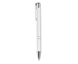 Corporate ballpoint pen made of shiny aluminium colour white