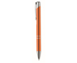 Corporate ballpoint pen made of shiny aluminium, printed colour orange