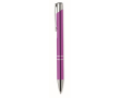 Corporate ballpoint pen made of shiny aluminium, printed colour violet