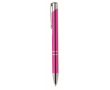 Corporate ballpoint pen made of shiny aluminium, printed colour fuchsia