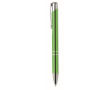 Corporate ballpoint pen made of shiny aluminium, printed colour lime