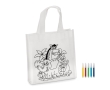 Colouring bag with felt-tip pens. A creative gift for kids colour white