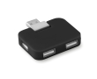 Cheap USB hub made of ABS with 4 ports colour black