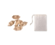 Wooden puzzle for children in a cotton bag colour wood