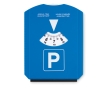 Ice scraper with parking meter, for promotions colour blue