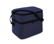 Cooler bag, polyester, with 2 zip compartments, shoulder strap colour blue